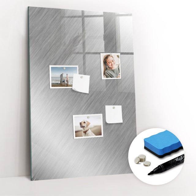 Lavagna Magnetica Murale, Tulup - 60x90 cm - Éclat métallique, 5 magneti, una spugna, un pennarello nero