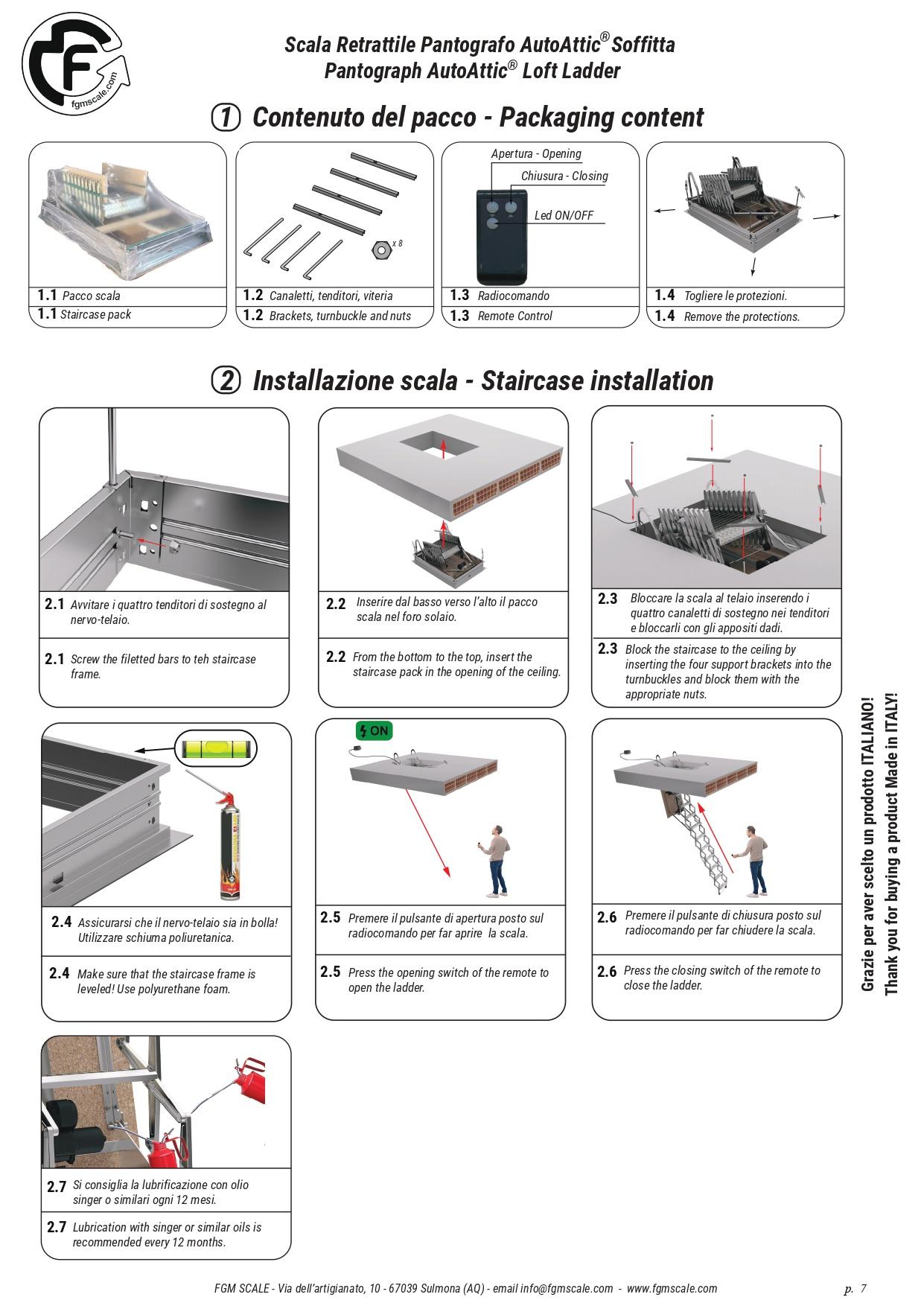 FGM SCALE - Échelle rétractable motorisée AutoAttic® Grenier | Étape côté 50 | Mesure 50x130 H=270-300 cm - 3