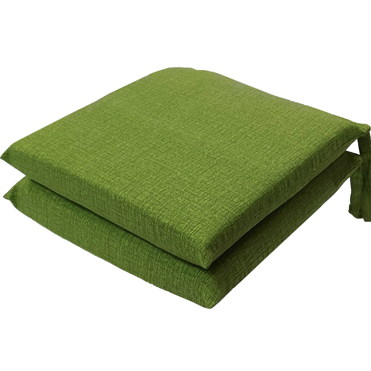 Lote de 2 cojines de silla desenfundables sorrento doble cara con lazos 40x40x5 cm (verde)