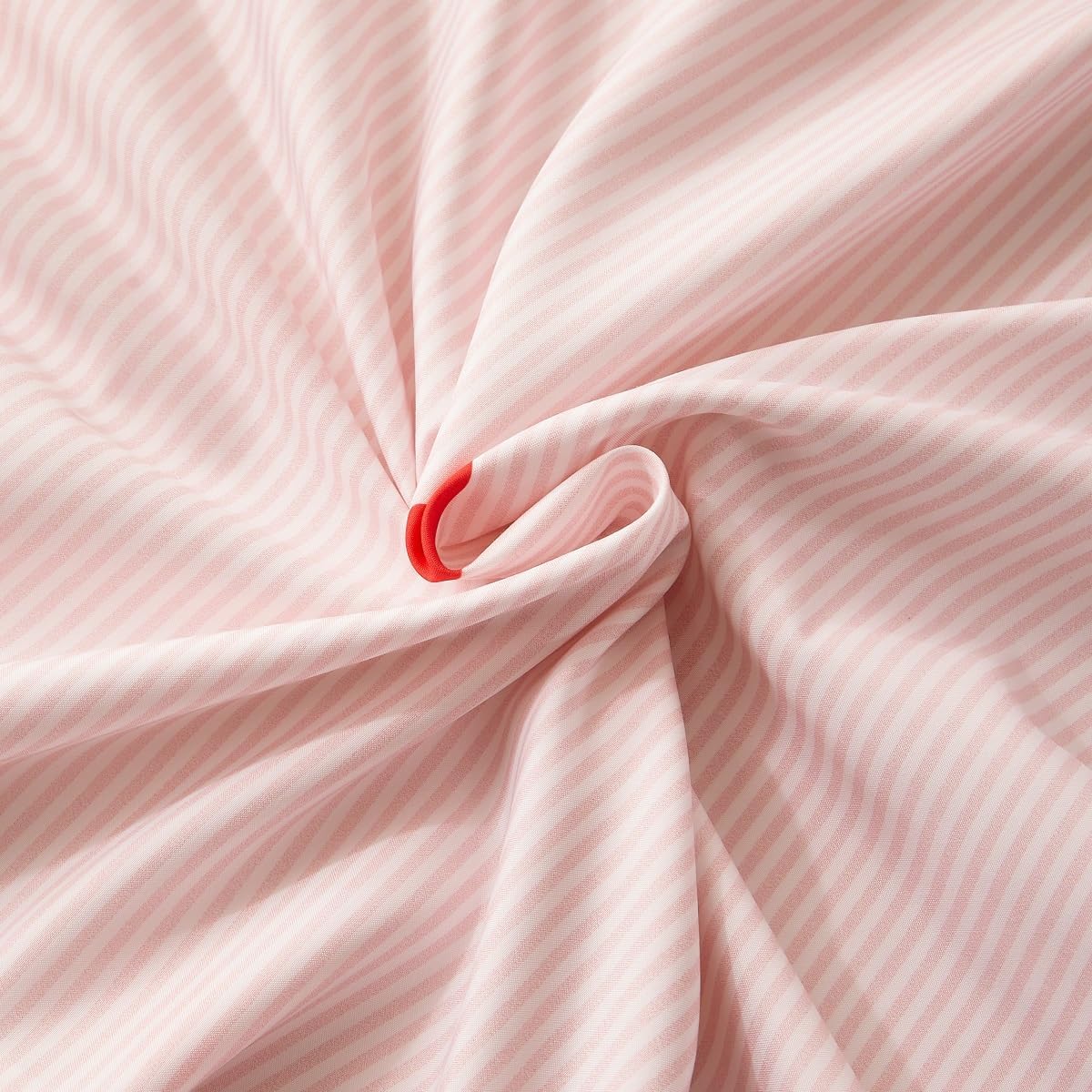 Parure de lit motif coeur rose, linge de lit en microfibre rayé, housse de couette 160 x 210 cm avec drap de lit et 2 taies d'oreiller - 6