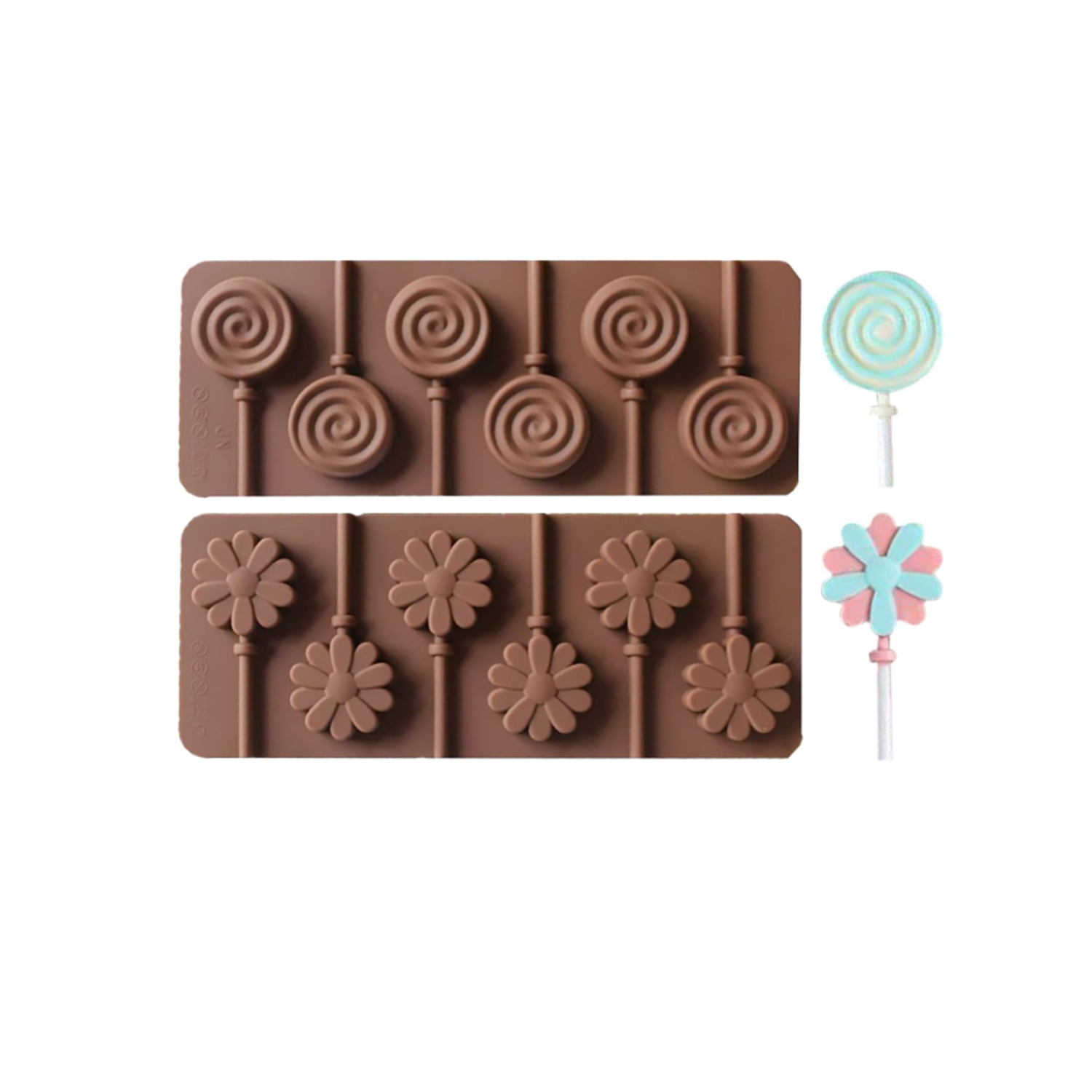 Formy Fudge - Formy silikonowe do czekolady, cukierków, galaretek itp. (Kawa)