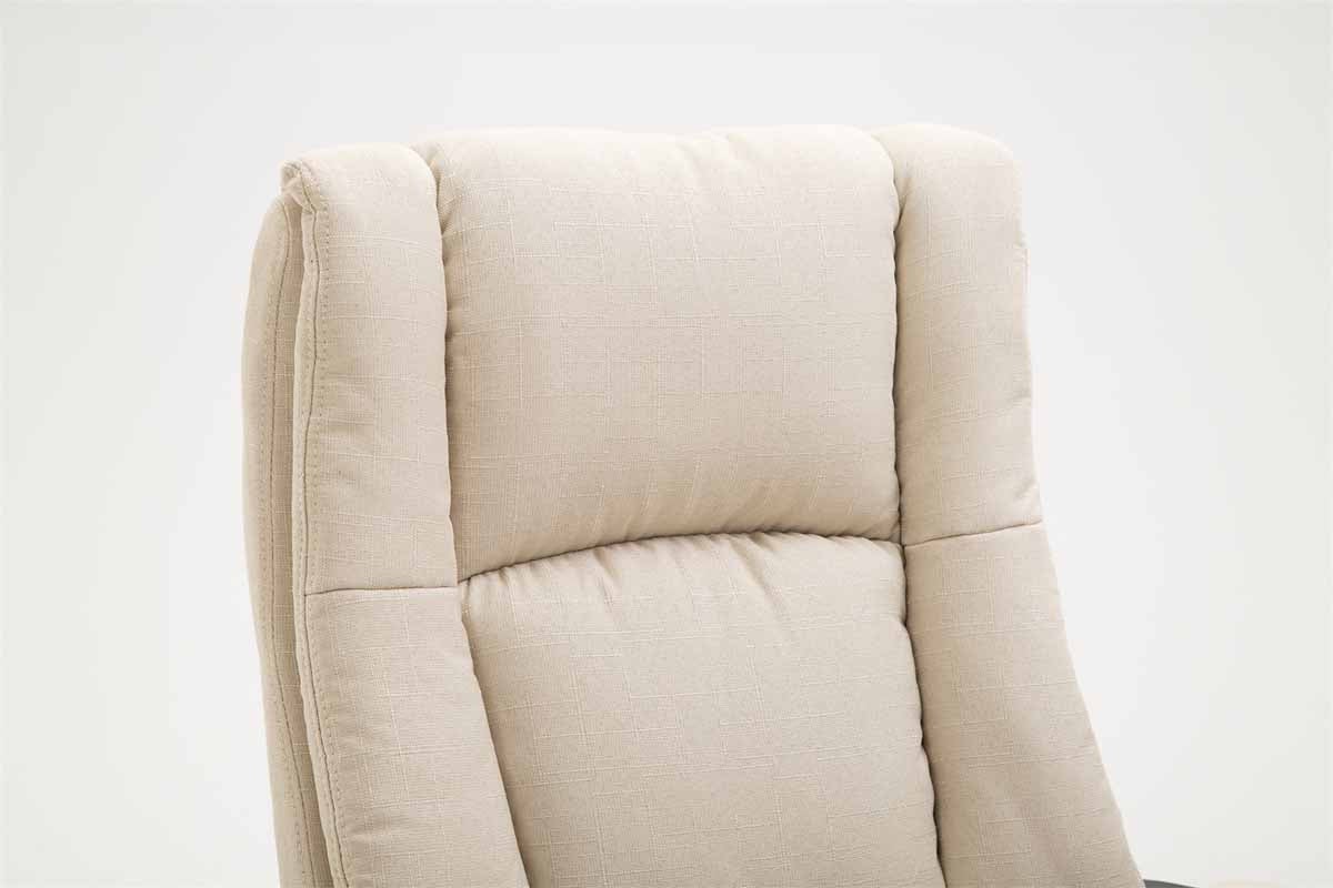 Sillón ejecutivo giratorio tapizado con reposabrazos tapizado en tela color crema estructura de plástico 10_0006988 - 5