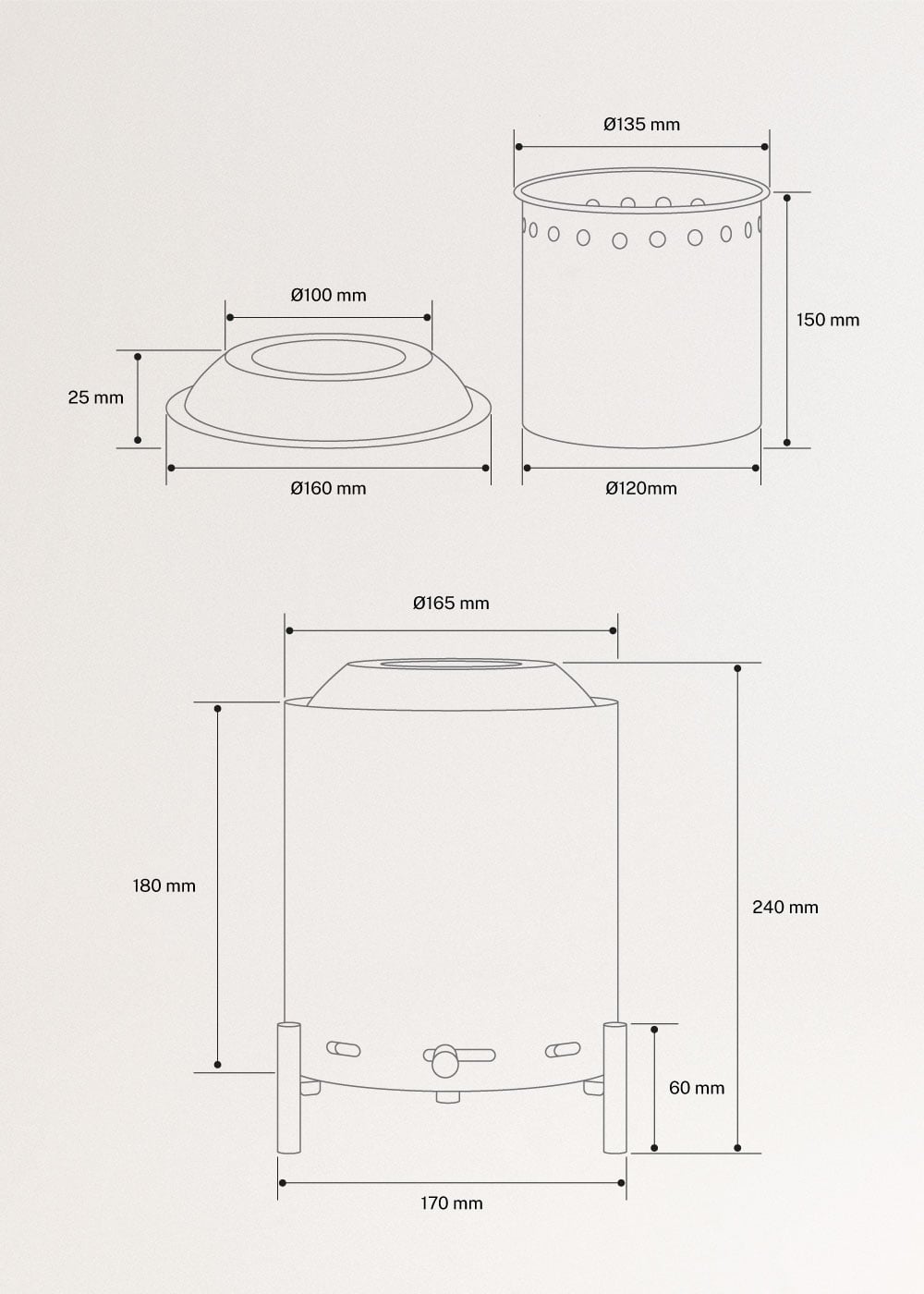 CREATE - FIRE PIT COMPACT - Brasero de mesa 1,5kW para exterior a pellets sem fumaça - 8