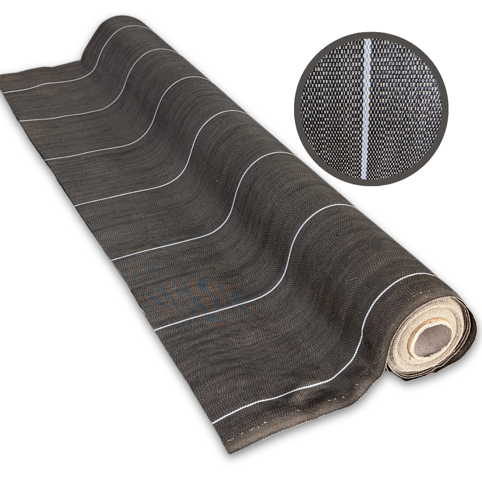 Toile de paillage 130g m2 Vente au mètre Largeur 3,30m Anti-Mauvaises Herbe Coloris Marron Bache Tissée - 8