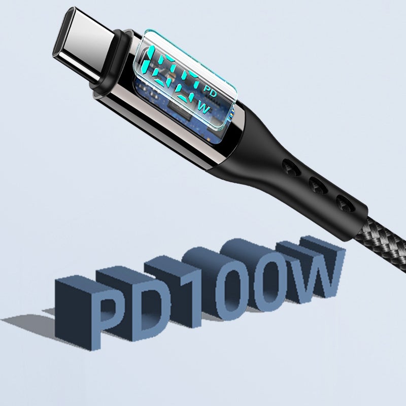 Fasgear Cavo USB C A USB C 100W 1,8m: Ricarica Veloce E Dati 480Mbps Con Chip E-Marker, Nylon Intrecciato Per MacBook, IPad Pro, Galaxy - 3