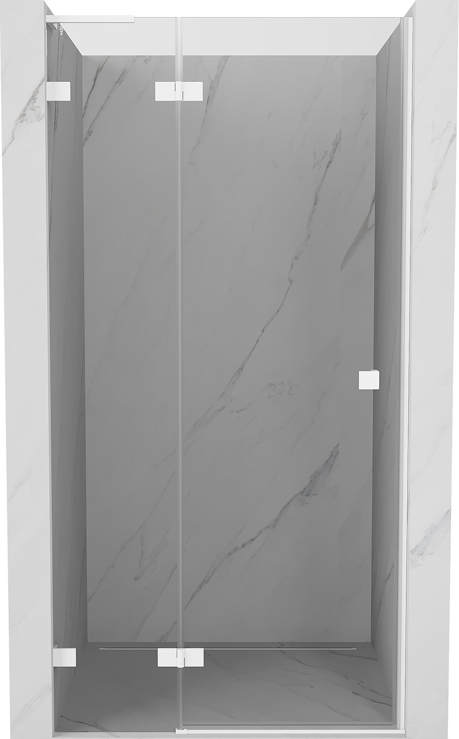 Mexen Lunar L drzwi prysznicowe uchylne lewe 95 cm, transparent, białe - 834L-095-000-20-00-L