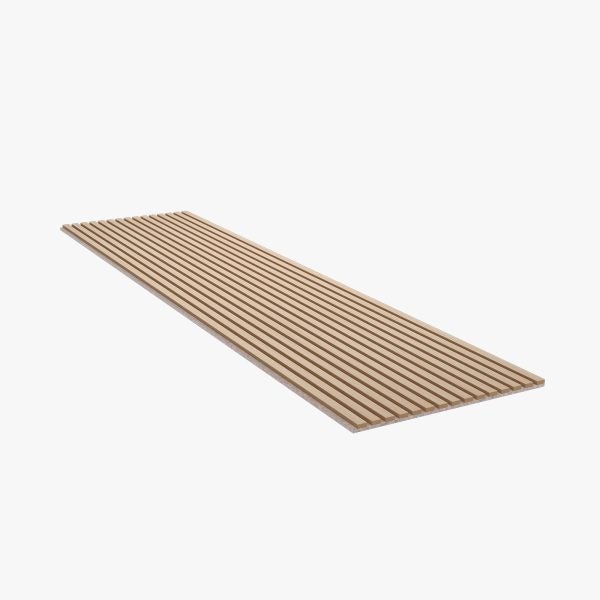 Panel palilleria alistonado Akupanel acústico,decorativo de 240x60cm,fieltro y listones MDF chapado madera natural Roble Clásico (fieltro beige) - 4
