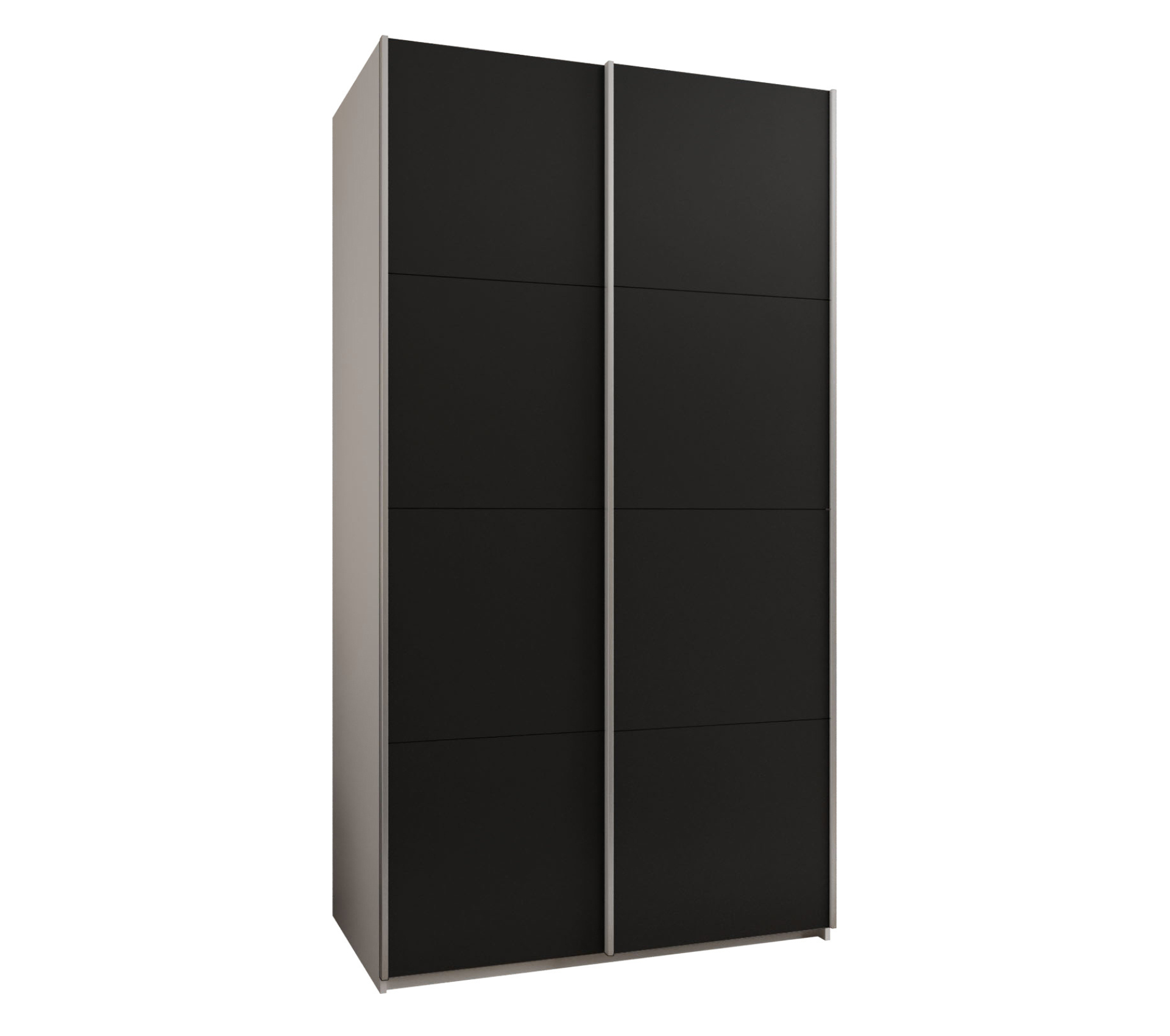 Szafa przesuwna wysoka Lux 1 130 x 64 x 245,5 cm biały + czarny + u. srebrny - Abiks Meble