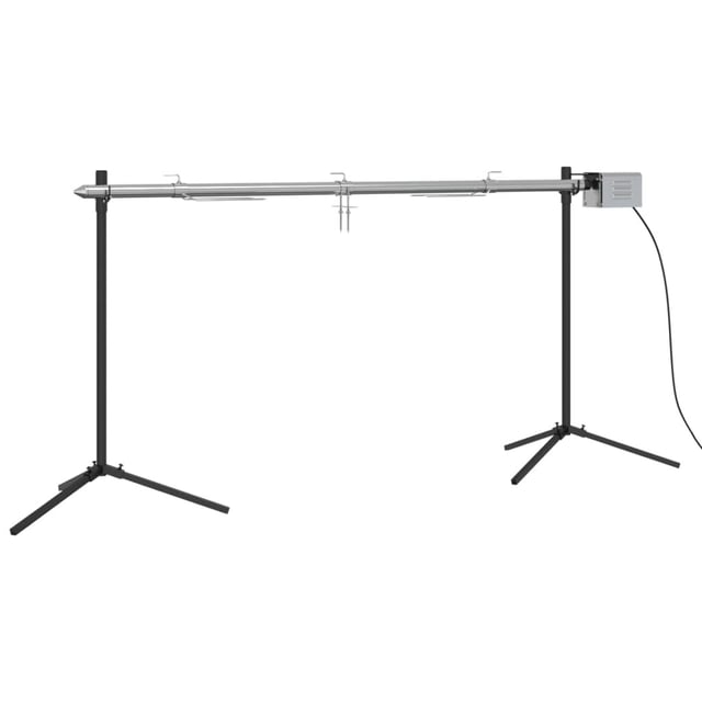 Barbecue Automatico in Acciaio Inossidabile con Motore Elettrico – Griglia a Carbone 150x46,5x82,5 cm, Capacità 40 kg