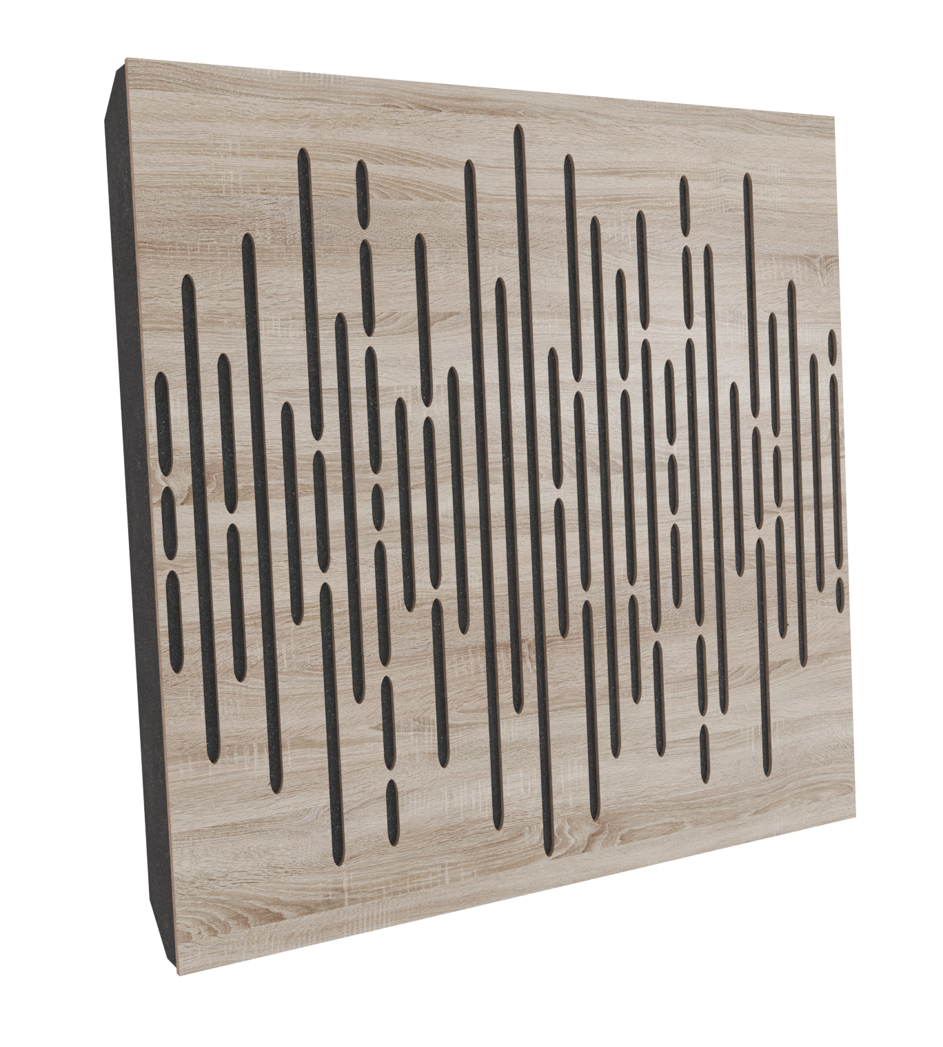 Lot de 4 Panneaux acoustiques insonorisants WAVE 50x50x5 cm - 1 m² surf.totale - MDF perforé laminé et mousse acoustique - Sonoma - 2