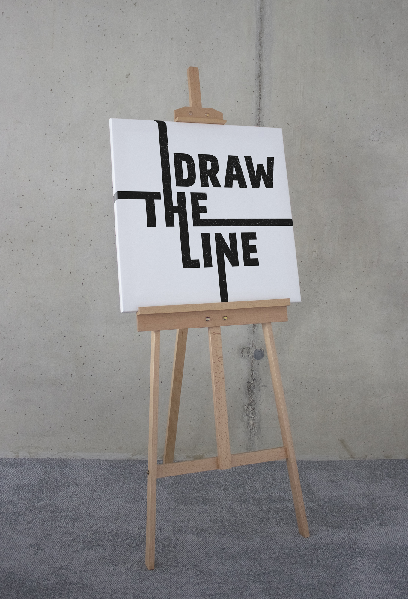 Lienzo impreso en komar - typo draw the line - talla: 60 x 60 cm