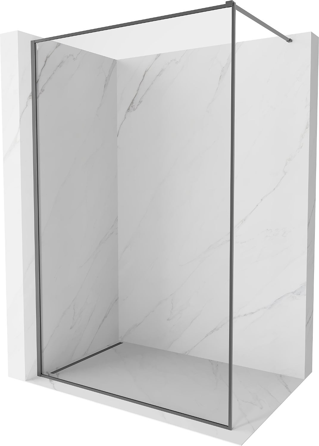 Mexen Kioto-F ścianka prysznicowa Walk-in z ramką 150 x 202 cm, transparent 8 mm, gun metal - 800-150-104-95-00