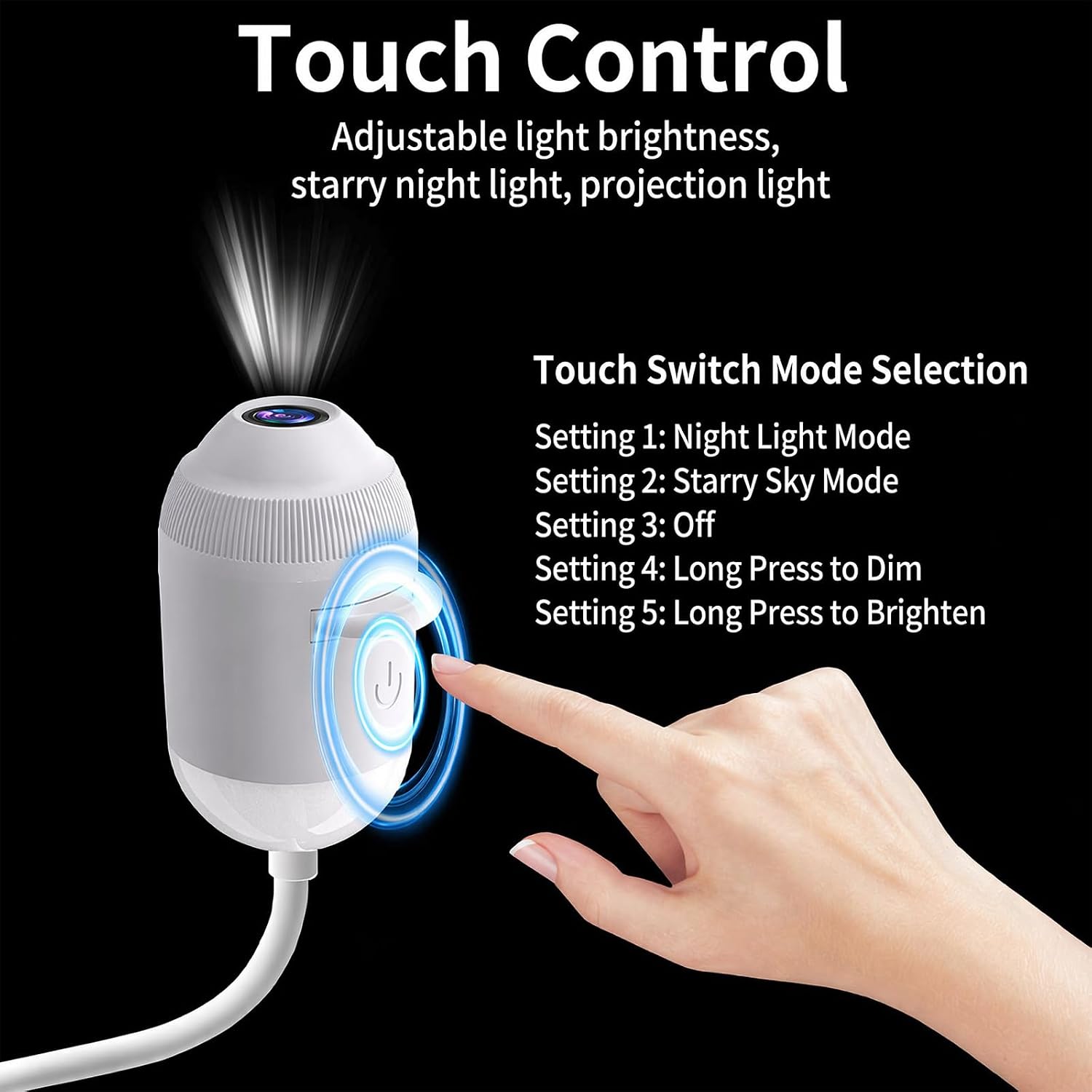 Proiettore olografico manuale per luce notturna, proiettore galassia | Con 24 pellicole, regolabile a 360°, plug and play - 5