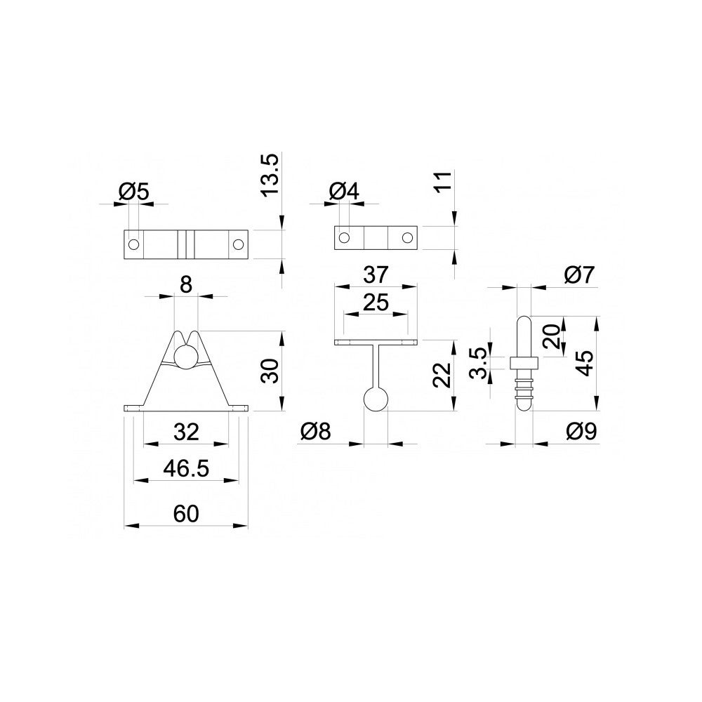 Arrêt de porte IBFM 209466 zamak chromé avec gâche vissée - 2