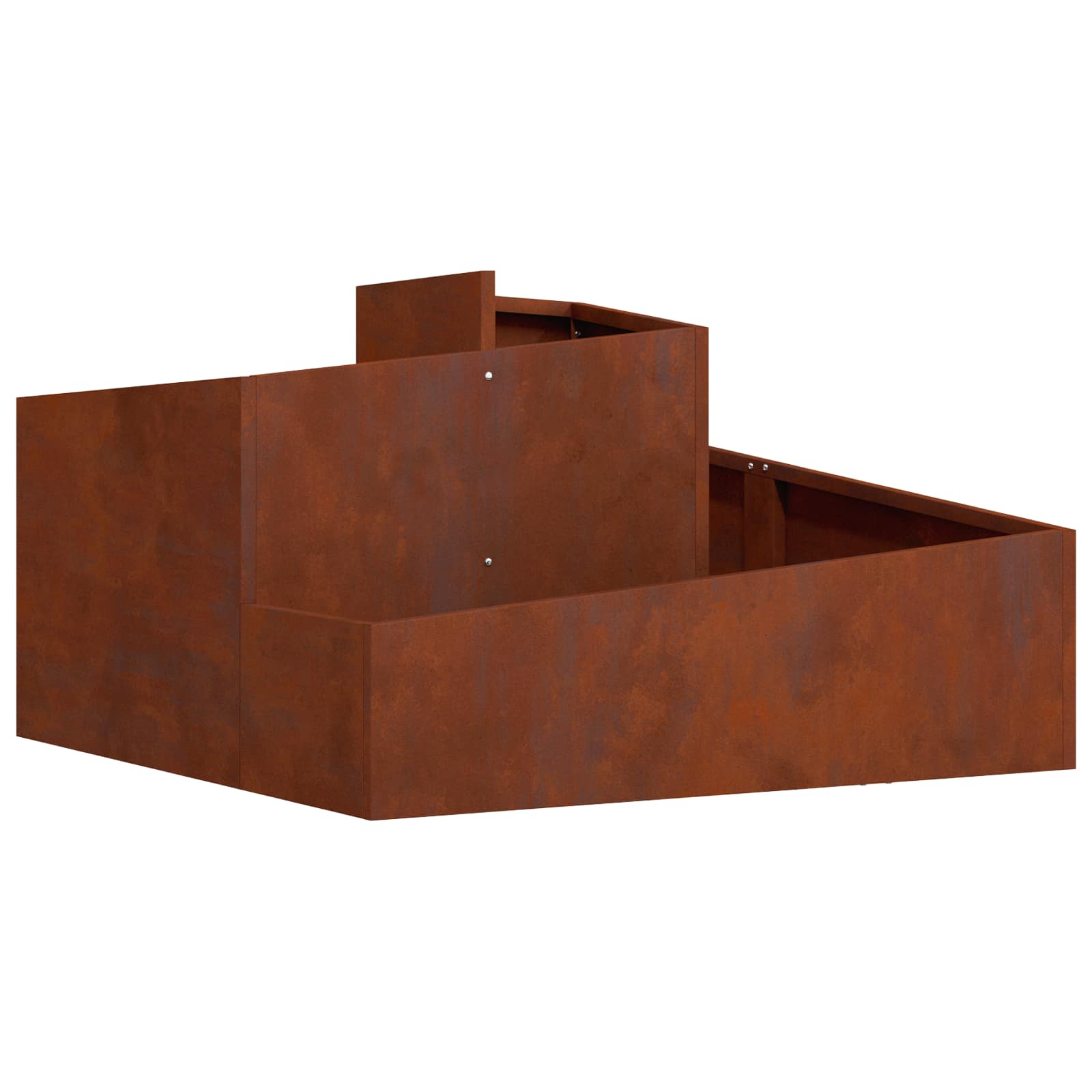 vidaXL Cache-pot de jardin Rouillé 80 x 80 x 50 cm Acier patiné - 2