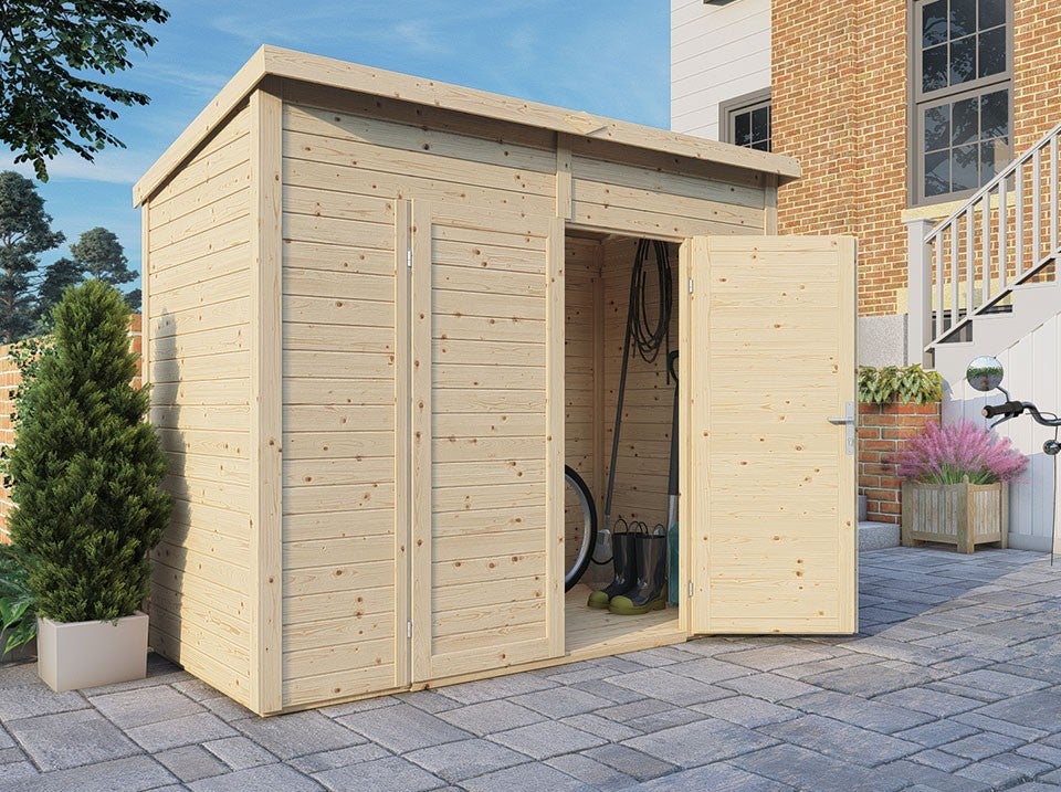 Abri Jardin Bois MIDWAY 2 - Surface : 2.8m2 - 244 x 121cm - Matériaux