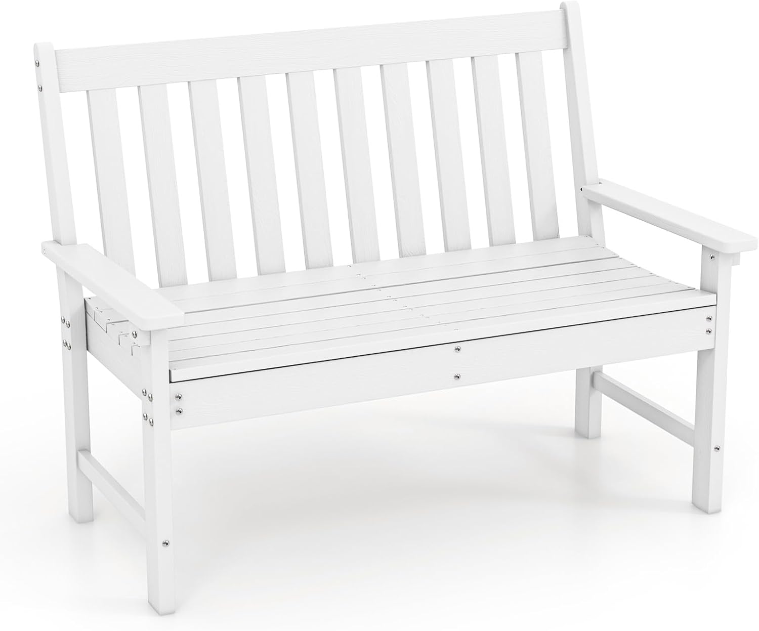 Ławka ogrodowa, odporna na warunki atmosferyczne, z HDPE, ławka parkingowa na 2-3-osobową, zbiornik balkonowy, obciążenie do 320 kg, ławka tarasowa