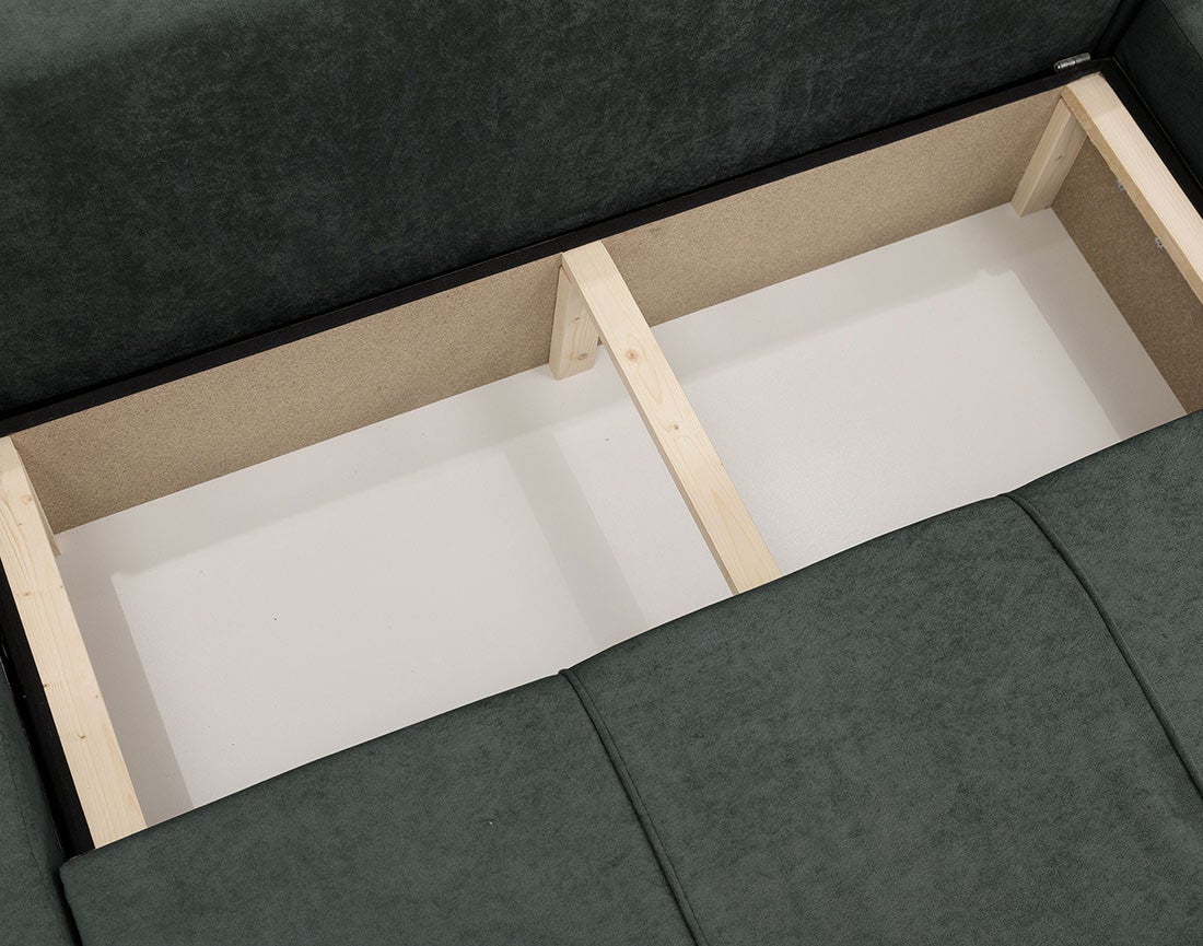 Canapé panoramique 7 places En U en Tissu Gris Anthracite - NICOLE - Best Mobilier - 5