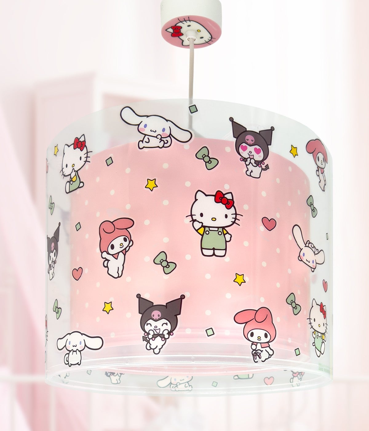 Lampa sufitowa Hello Kitty &amp; Friends, Kuromi, My Melody i Cinnamoroll dla dzieci