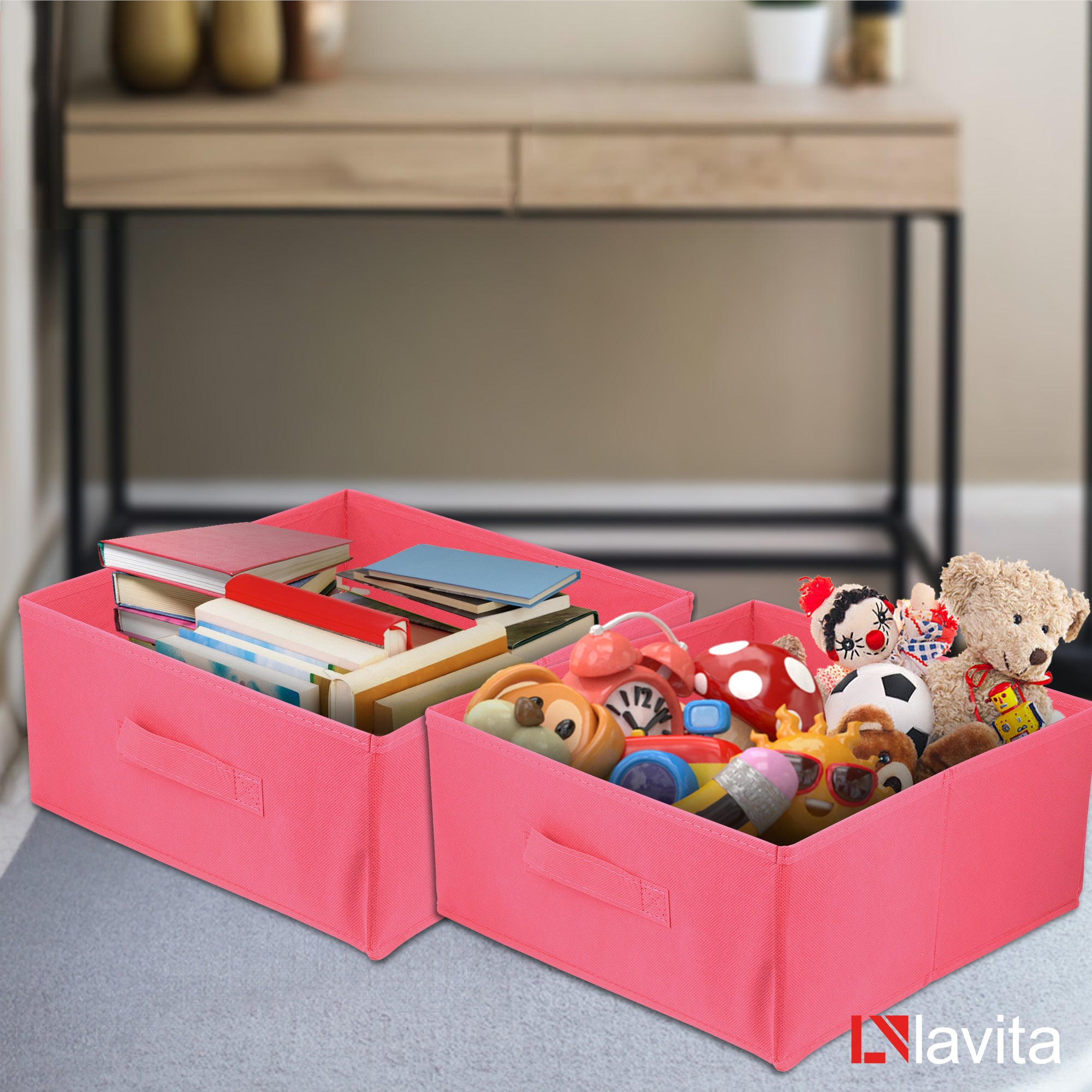 Boîte en carton Boîte textile 31x31x15 rose foncé – dark pink 31x31x15 - 5