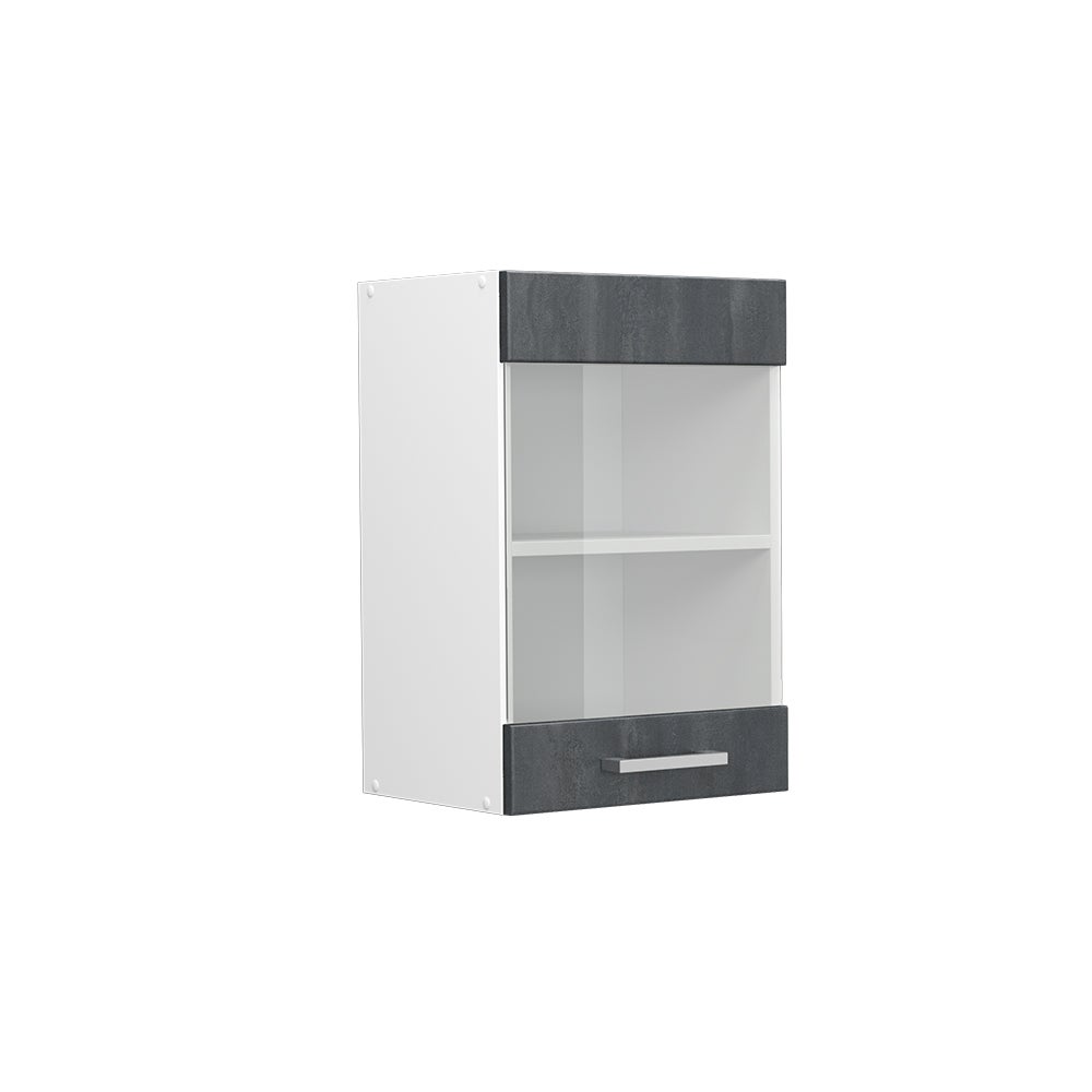 Vicco Szklana szafka kuchenna R-Line, Czarny beton, 40 cm