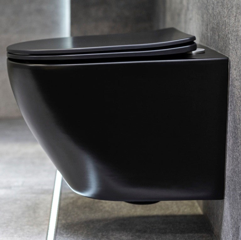 Pack WC GEBERIT bâti-support Duofix + WC Slim Soft-Close ROLO noir + tapis d'isolation phonique + plaque noir - 7