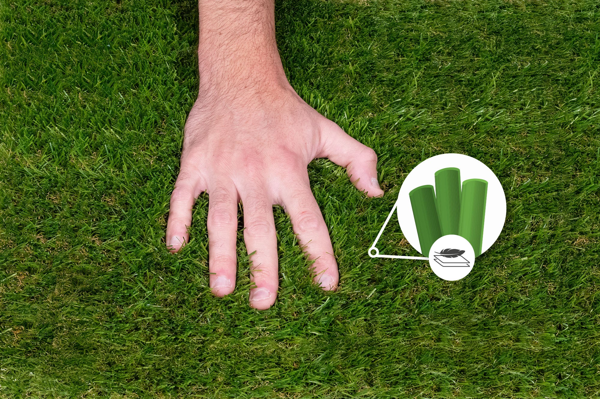 Erba sintetica PELMO 1m x 5m - 30mm - 7