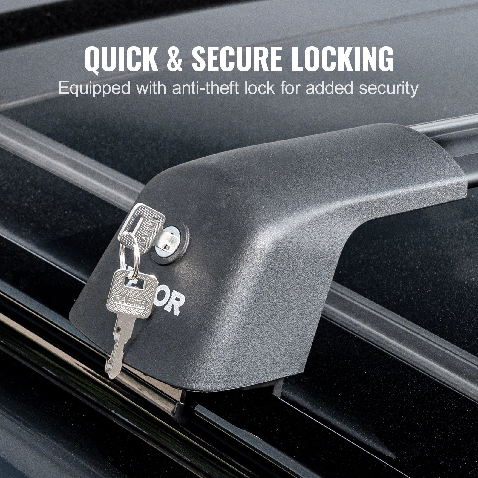 Barre transversale de toit,VEVOR 120,8 cm max.,barre supérieure de voiture en aluminium,pour rails latéraux rainurés sans espace - 3