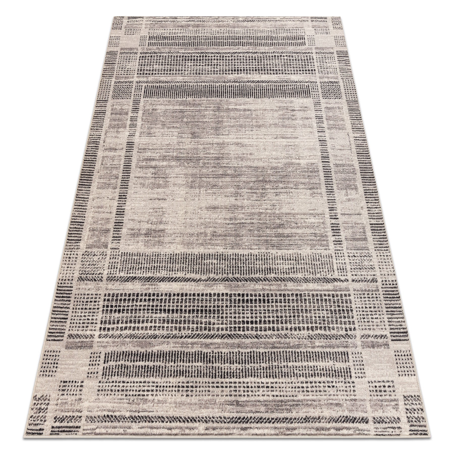 Dywan wełniany ANGEL 7889 / 52022 Vintage, ramka beż / szary 160x230 cm