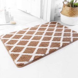 Tappetino da bagno in microfibra extra morbido, antiscivolo e assorbente, lavabile in lavatrice, spesso e soffice, per la doccia (grigio, 50 x 80 cm) | Leroy Merlin