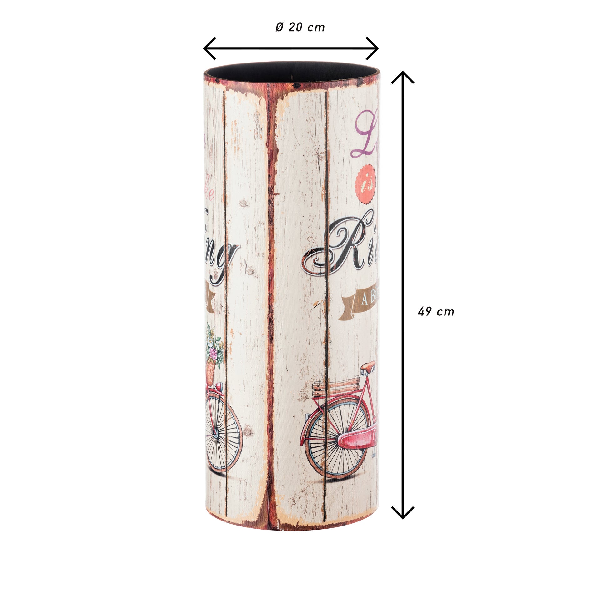 Porte- Parapluies Rebecca Mobili Canvas Ronde Beige Rangement 49x20x20 - 2