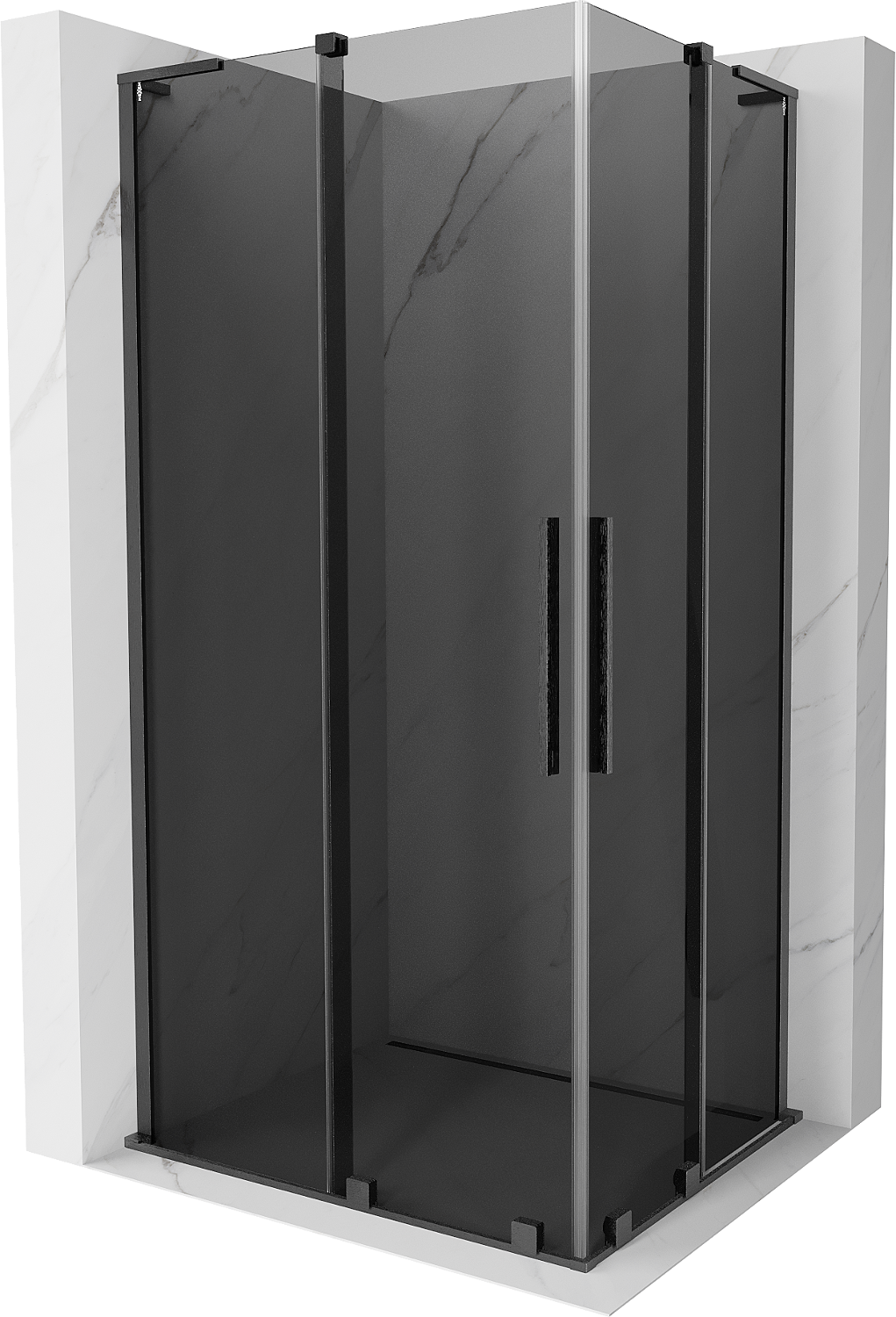 Mexen Velar L Duo kabina prysznicowa rozsuwana 90 x 80 cm, grafit, gun gray szczotkowana - 871-090-080-02-43-66