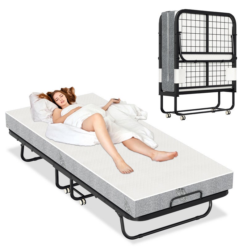 Divano Letto Letto Pieghevole Singolo 90x200 Cm Con Materasso