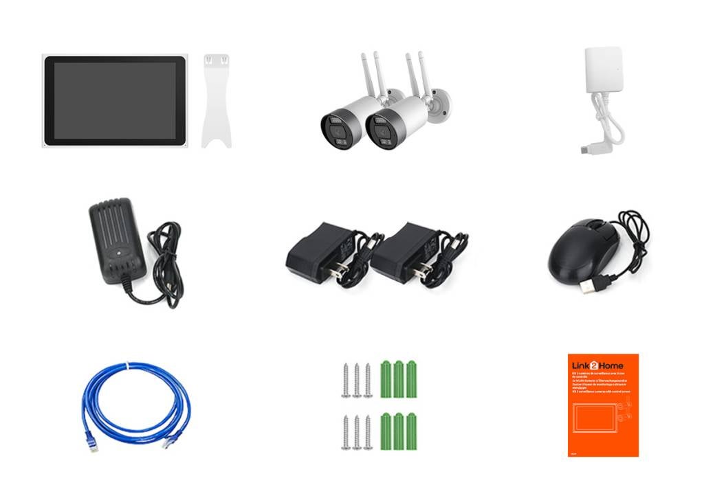 Kit 2 caméras de surveillance wifi + 1 écran NVR pour intérieur et extérieur - 2