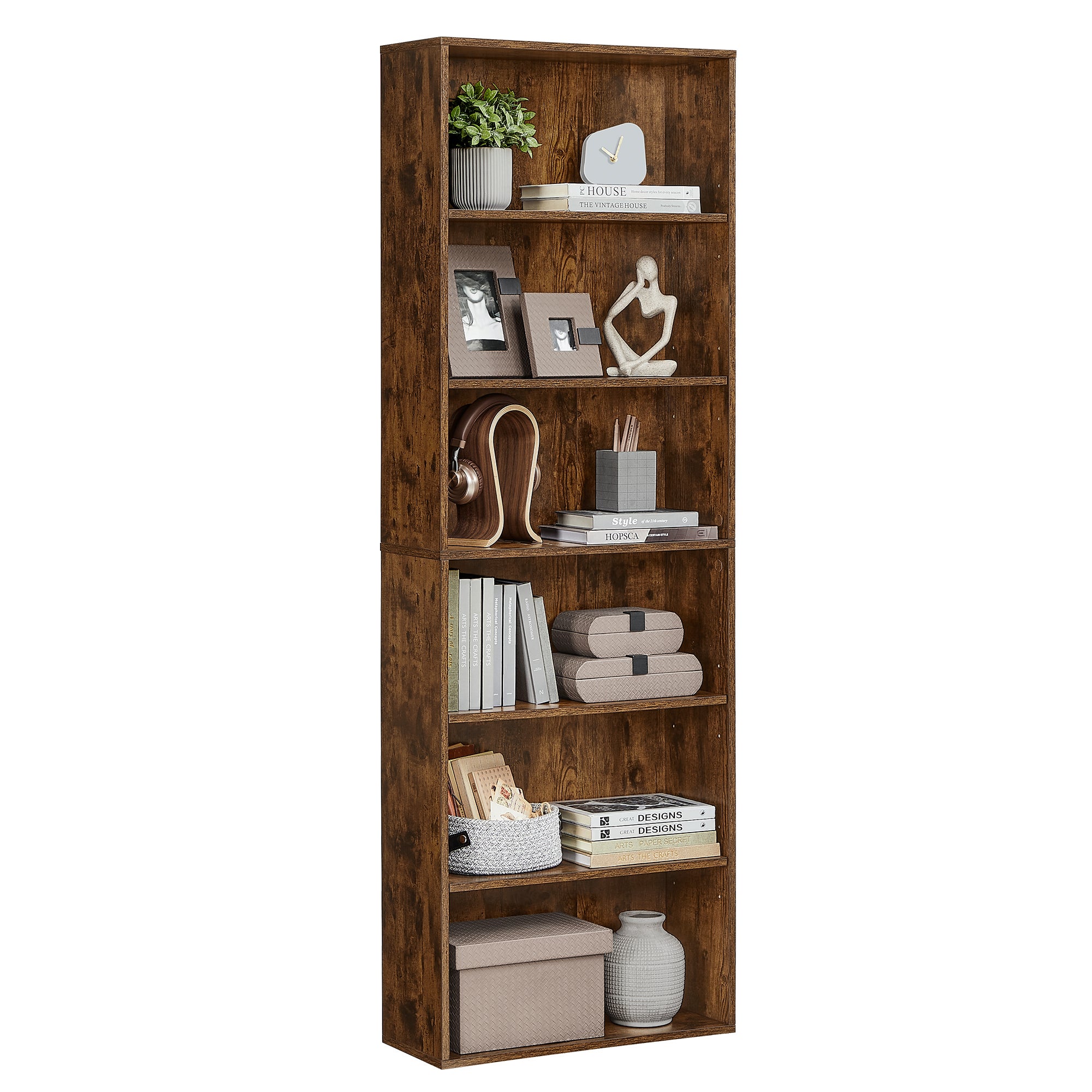 Étagère Bibliothèque 2 Niveaux HOMCOM 60x24x63cm - Effet Bois Naturel, Étagère Réglable, Pour Salon/Chambre/Bureau - 13