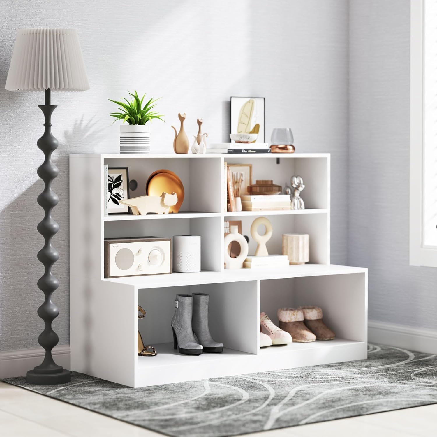 Szafka na Buty z 6 Przegrodami, Ławka na Buty do Przedpokoju, Zestawy Zabezpieczające przed Przewróceniem, do Salonu, Przedpokoju, 120 x 50 x 90 cm - 9