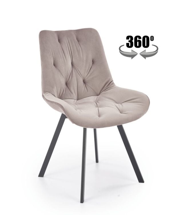 Krzesło tapicerowane K519 VELVET beżowe obracane