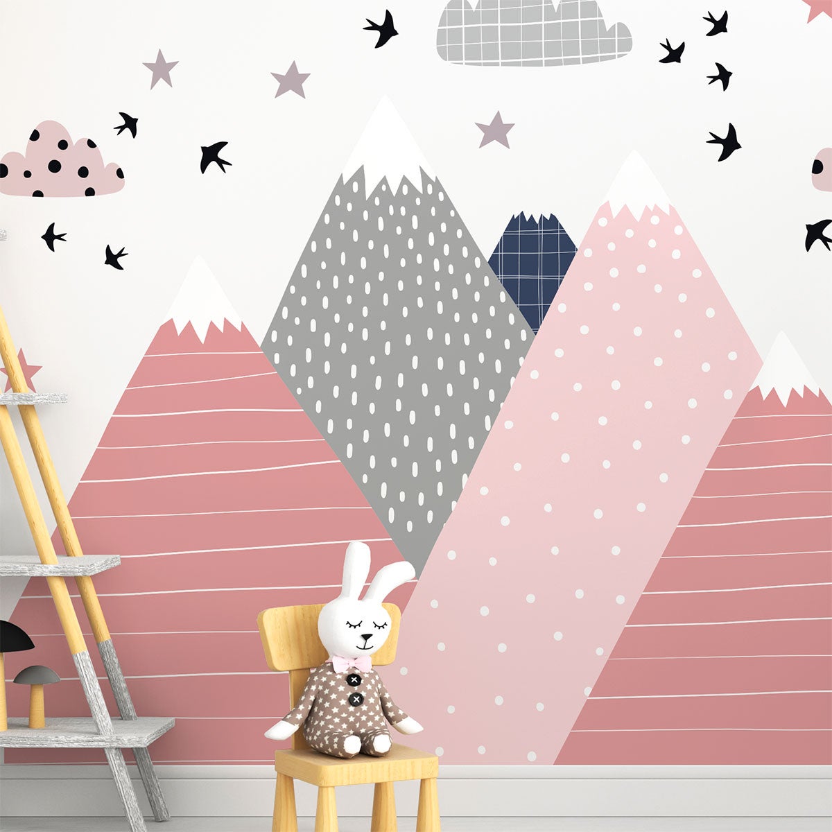 Adesivo bambino di montagna scandinavo marika - Sticker adesivo - adesivi murali - 120x180cm - 4