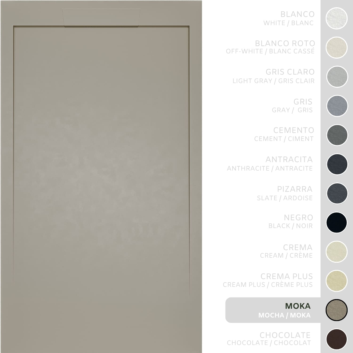 SOULHOME Brodzik prysznicowy– Żywica– Gel Coat– Gładka/Kamienna tekstura – Antypoślizgowy – Moka- 120x80- Niski 3cm– Elegancki SAME