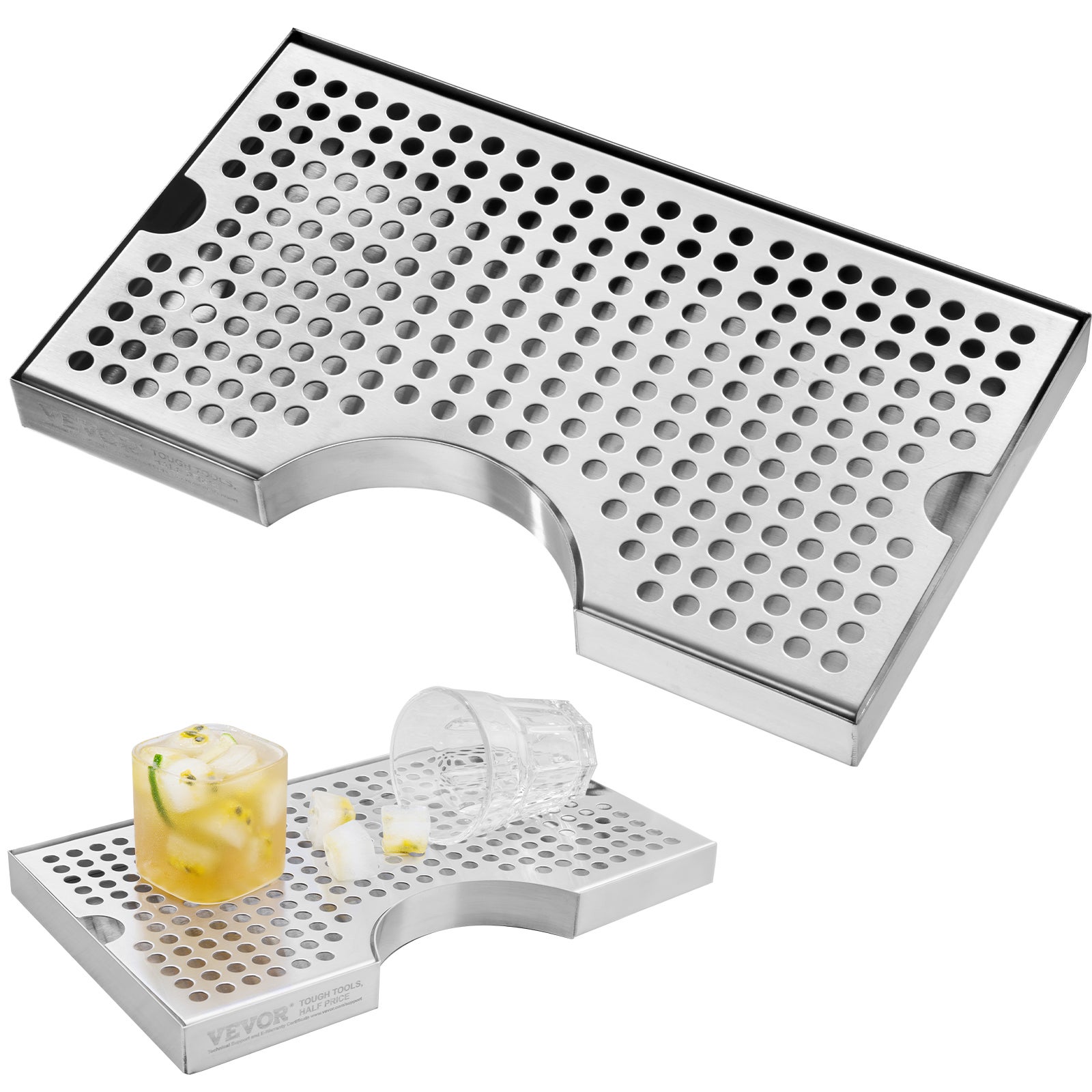 Plateau Bière Inox - Ø315 Mm X H45 Mm - HENDI - Pour Bar, Restaurant - Lavable Lave-Vaisselle