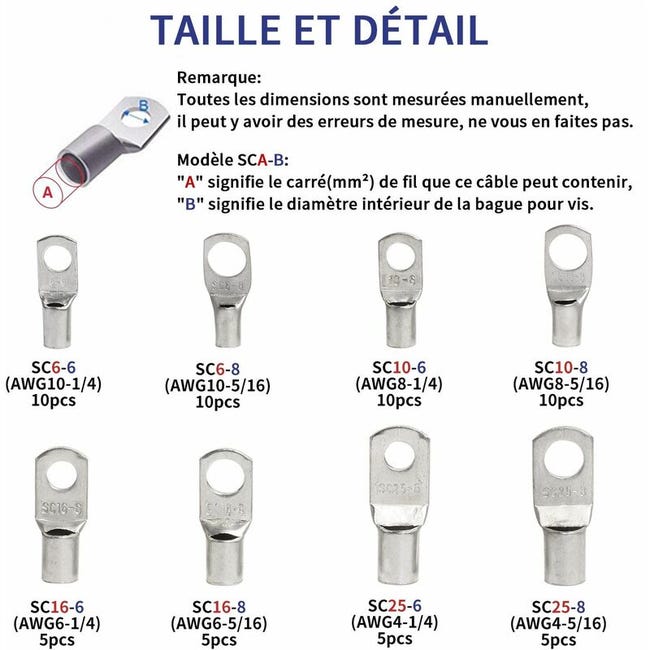 Terminales De Cable Horquilla - Conector De Cobre Estañado, Para 0.5-6.0mm², Diámetro M3-M8, Aislado PVC
