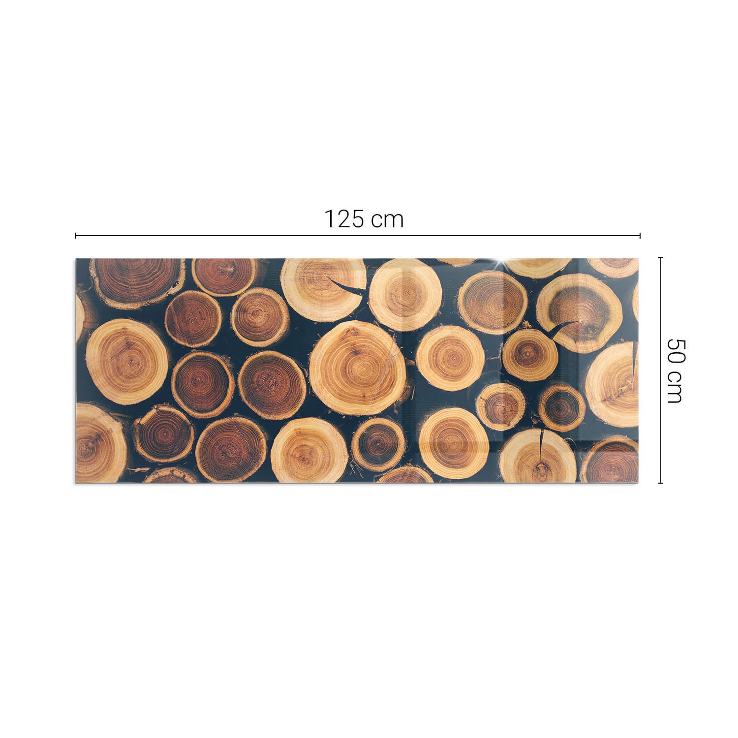Szkło hartowane na podłogę pod kominek - 125x50 cm - Skrzynka z drewnem ściętym - TULUP - 2