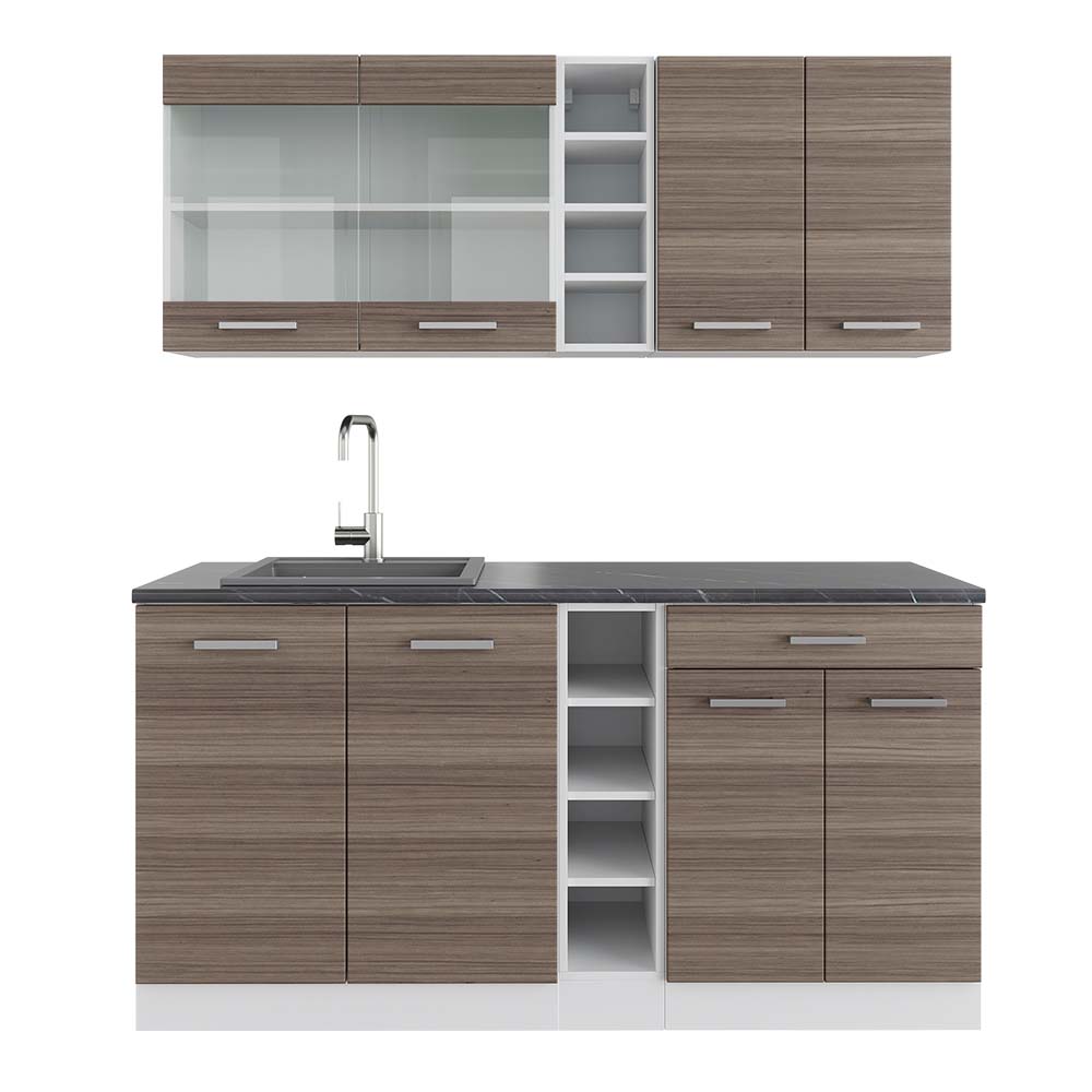 Vicco Pojedyncza kuchnia R-Line, Szlachetny szary/biały, 160 cm , BP Antracyt