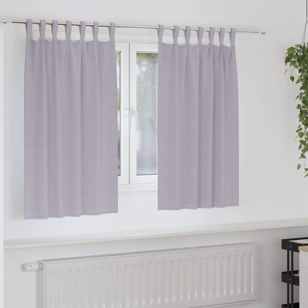Firany blackout z kółkami 2 pcs Metaliczny Szary 140 x 140 cm vidaXL