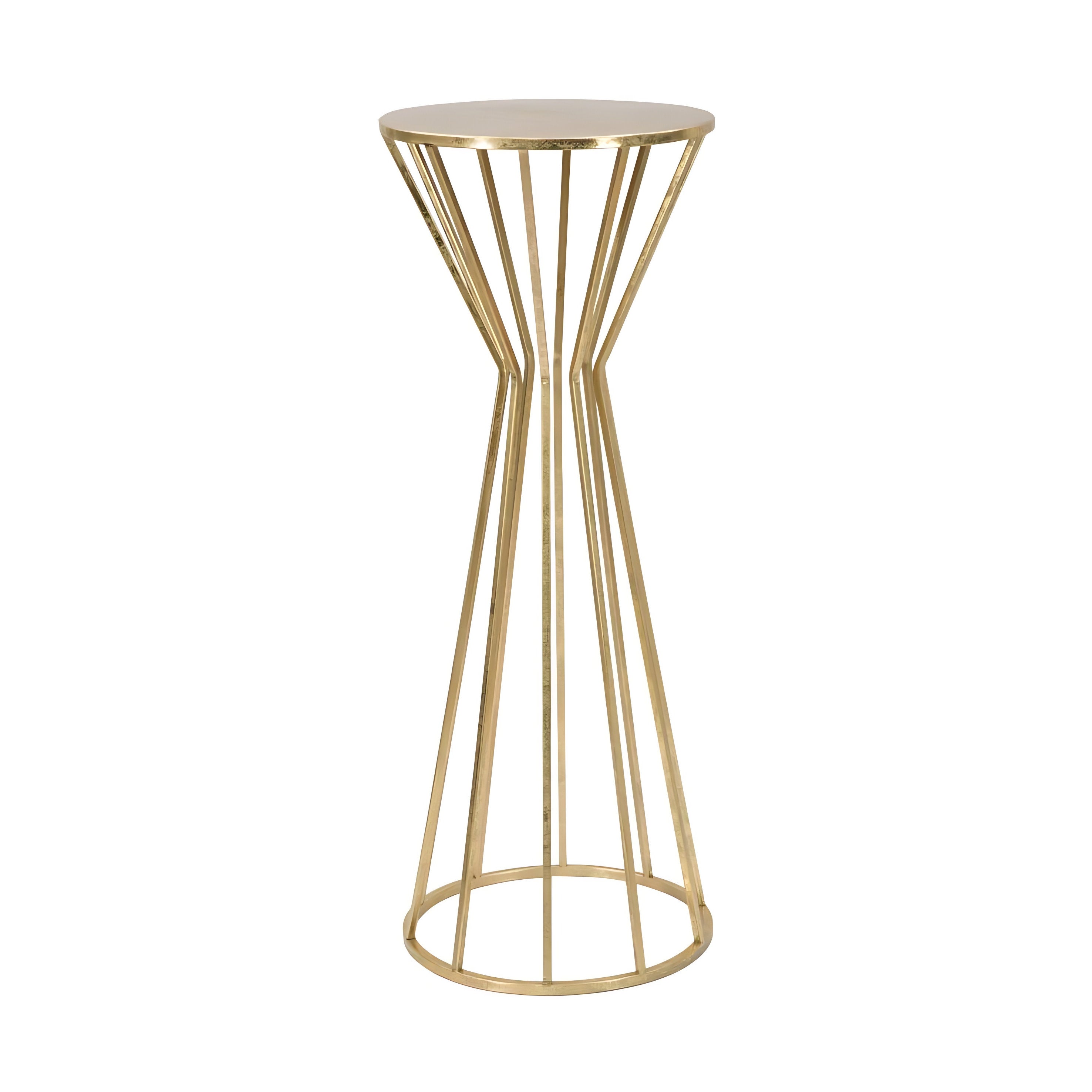 Suport telefon mobil Stick Glam Gold - măsuță laterală rotundă din metal cu finisaj auriu, Ø 38 x 100 cm - Style Collection Parent SKU 940