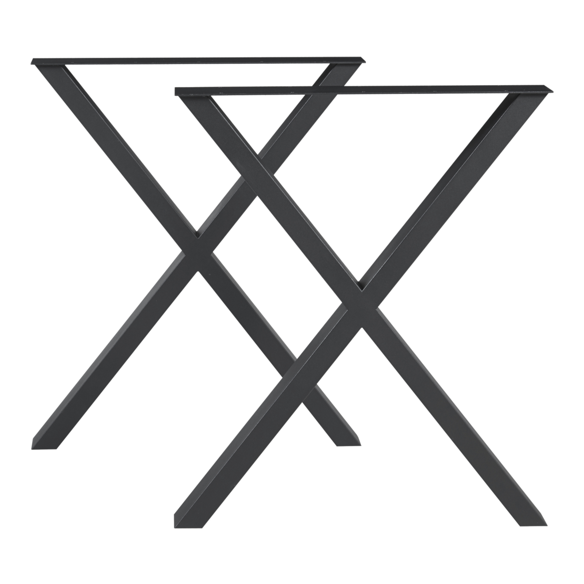 Lot de 2 pieds de table Greith acier 72 x 59 cm noir [en.casa] - 3