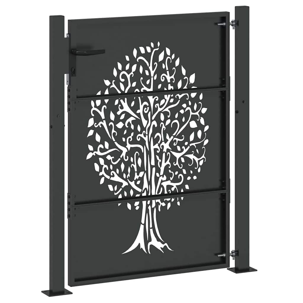 vidaXL Porte de Jardin Noir 110 x 155 cm Acier peint par poudre - 6