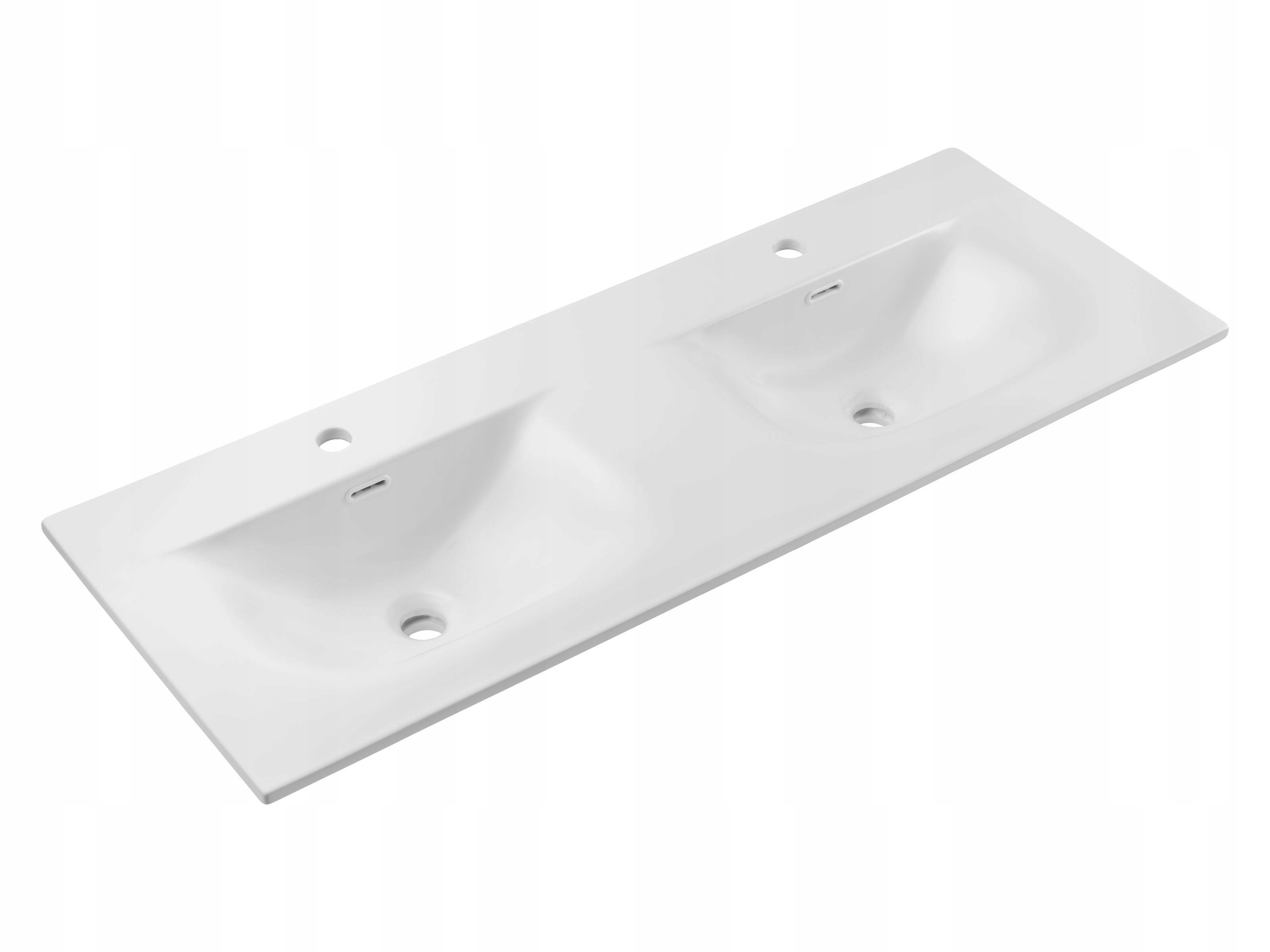 Umywalka meblowa SKY 1 120 cm biała matowa ceramika 2 misy