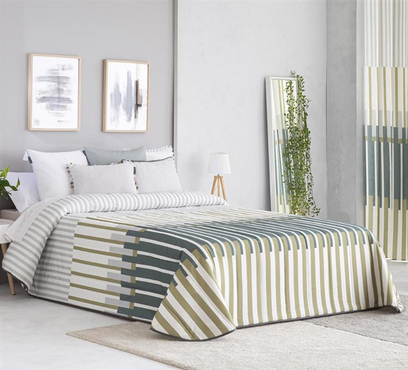 Colcha bouti estampada para invierno con relleno alava verde para cama de 170 cm