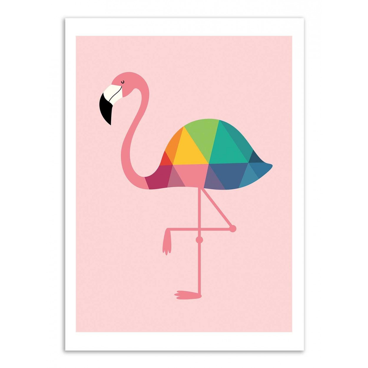 Art-poster - rainbow flamingo - andy westface - 50 x 70 cm
